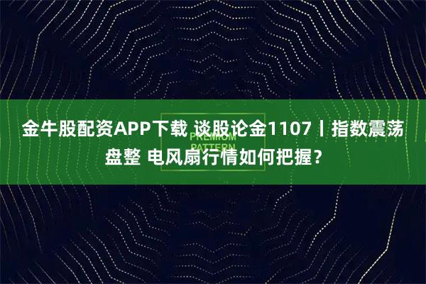 金牛股配资APP下载 谈股论金1107丨指数震荡盘整 电风扇行情如何把握？