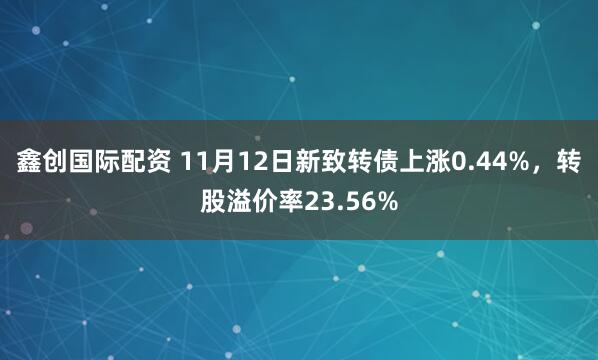 鑫创国际配资 11月12日新致转债上涨0.44%，转股溢价率23.56%